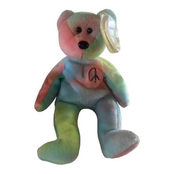 TY Beanie Baby Peace The Bear - Picture 1 of 4